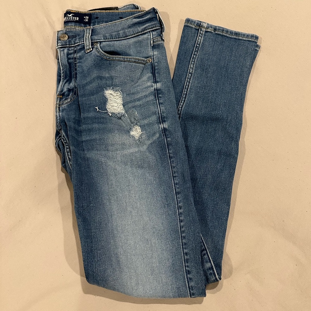 Hollister Men’s Stacked Skinny Jeans | Size 28x30 | Dark Wash | Advance Stretch